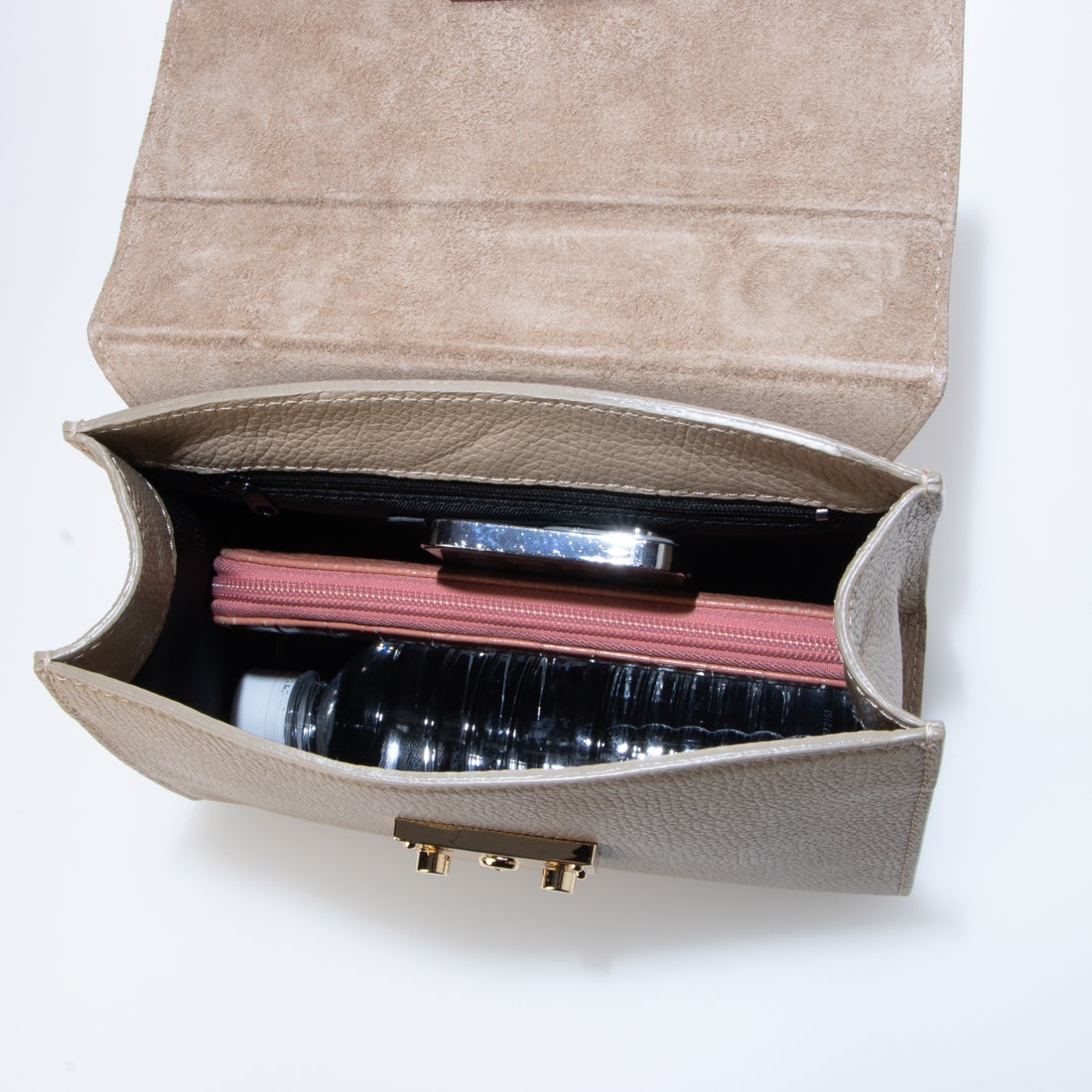 MADE IN ITALY】オウレンティ AULENTTI 金具付きレザーワンハンドル