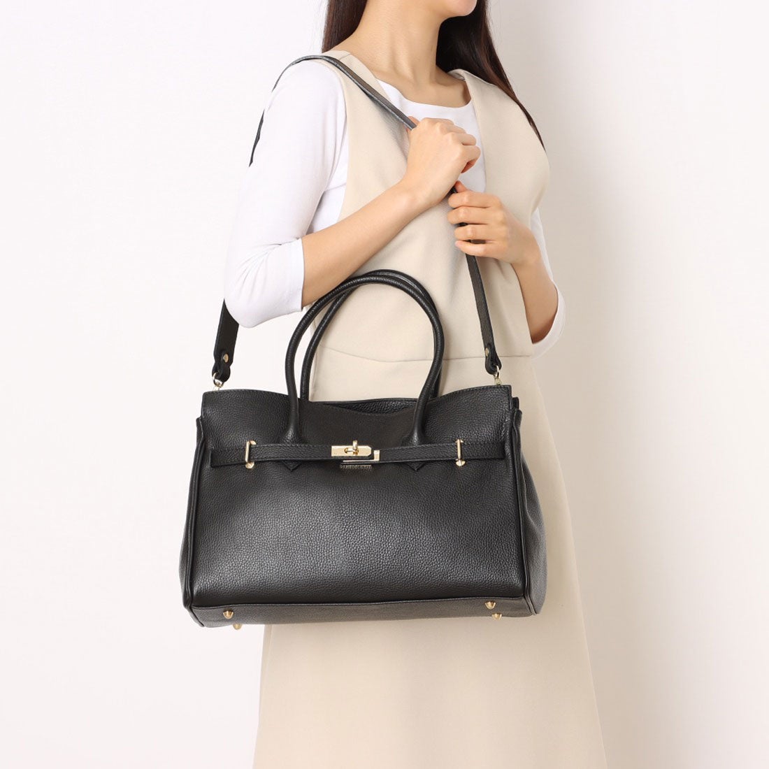 MADE IN ITALY】オウレンティ AULENTTI A4レザーベルトトートバッグ