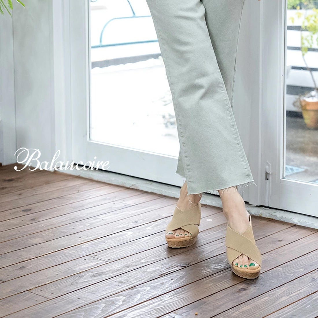 ブランコワール Balancoire 本革 もちもちインソール クロスベルト