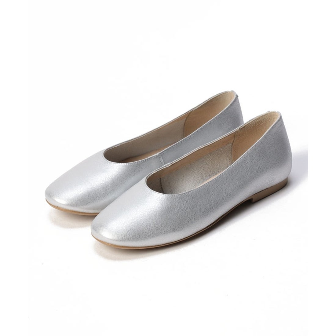ボントレ BONTRE ソフトフラットパンプス （シルバー） -インポート