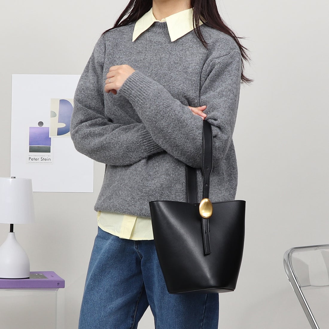 ベース BASE 【LA MARGE】【本革】2WAY ワンハンドル レザー バケツ