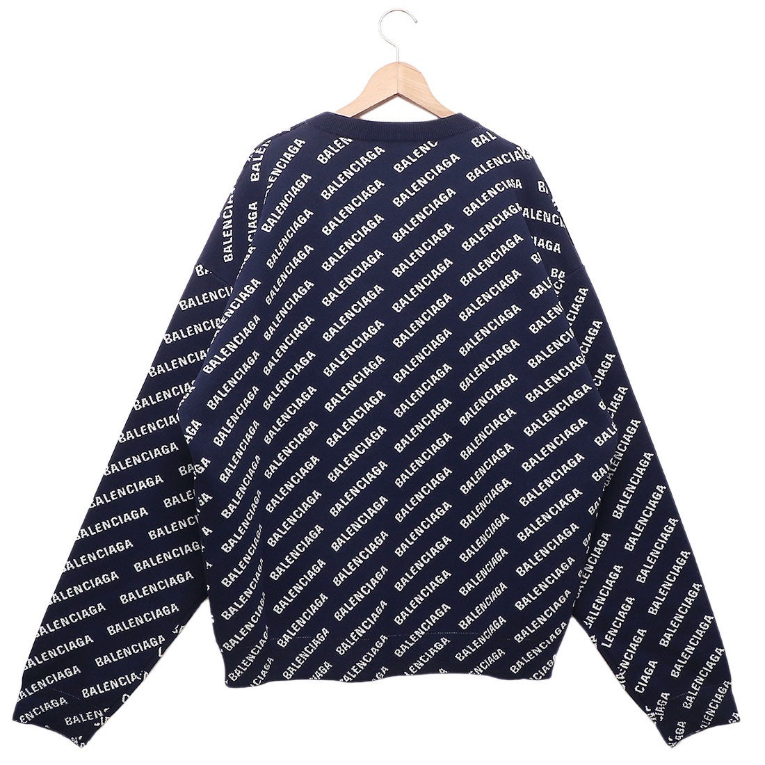 バレンシアガ BALENCIAGA ニット セーター ネイビー ホワイト メンズ