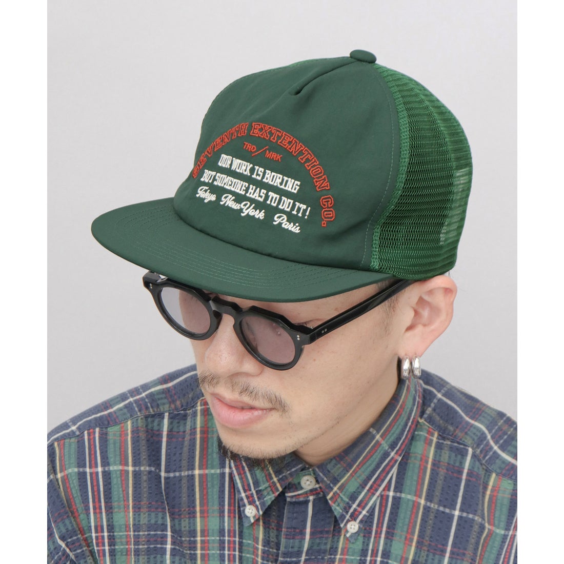 ベーシックエンチ Basiquenti 平ツバ メッシュ トラッカーキャップ