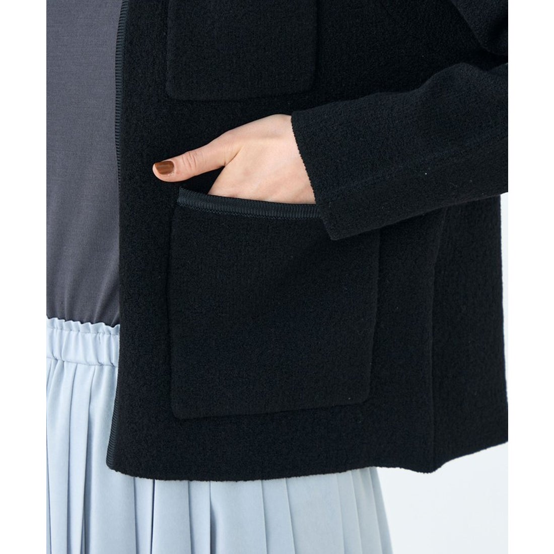 ボールジィ Ballsey ウールナイロンブークレー フロントオープン