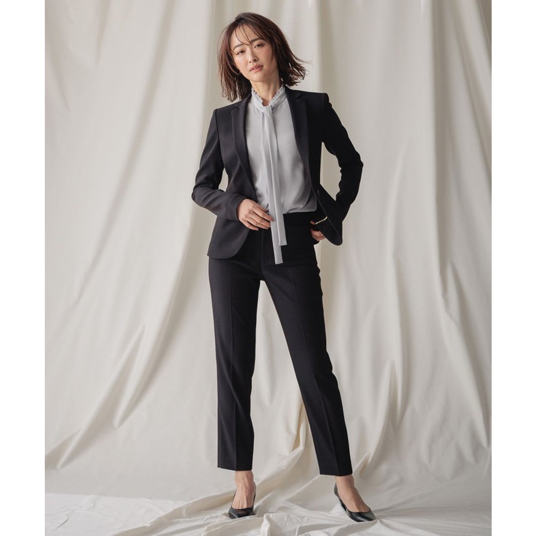 ベイジ, BEIGE, 【洗える・L－size】EVA / ボウタイブラウス （Sheer