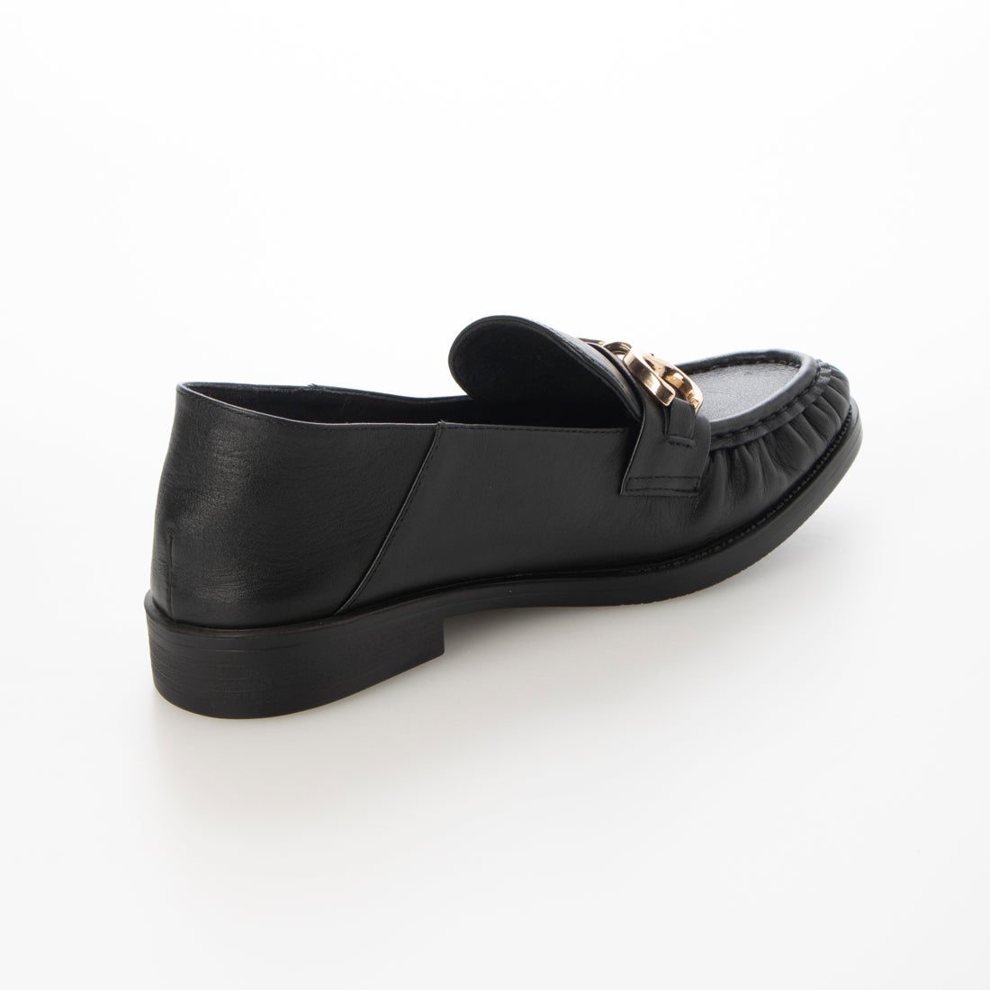 ビューフォート BeauFort 金具付きギャザーローファー （ブラック