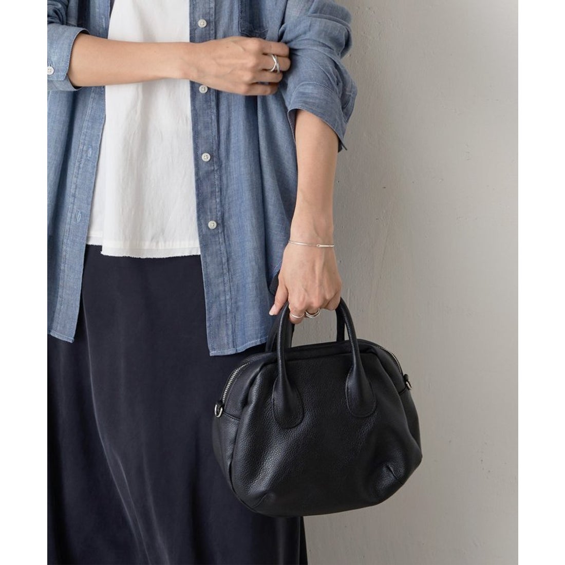 ビアズリー BEARDSLEY ラウンドミニボストン （black） -ファッション