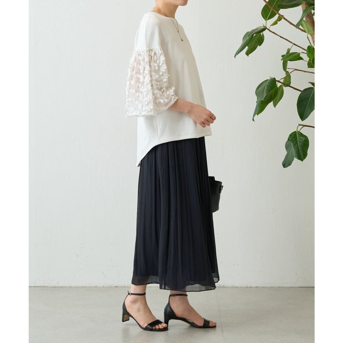 ビアズリー BEARDSLEY NEWシワシフォンギャザーパンツ （brown