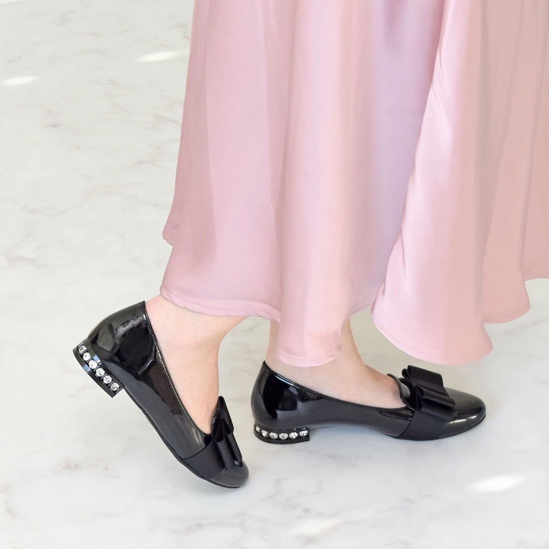 ブリジット バーキン Bridget Birkin ガーリーリボンローファー