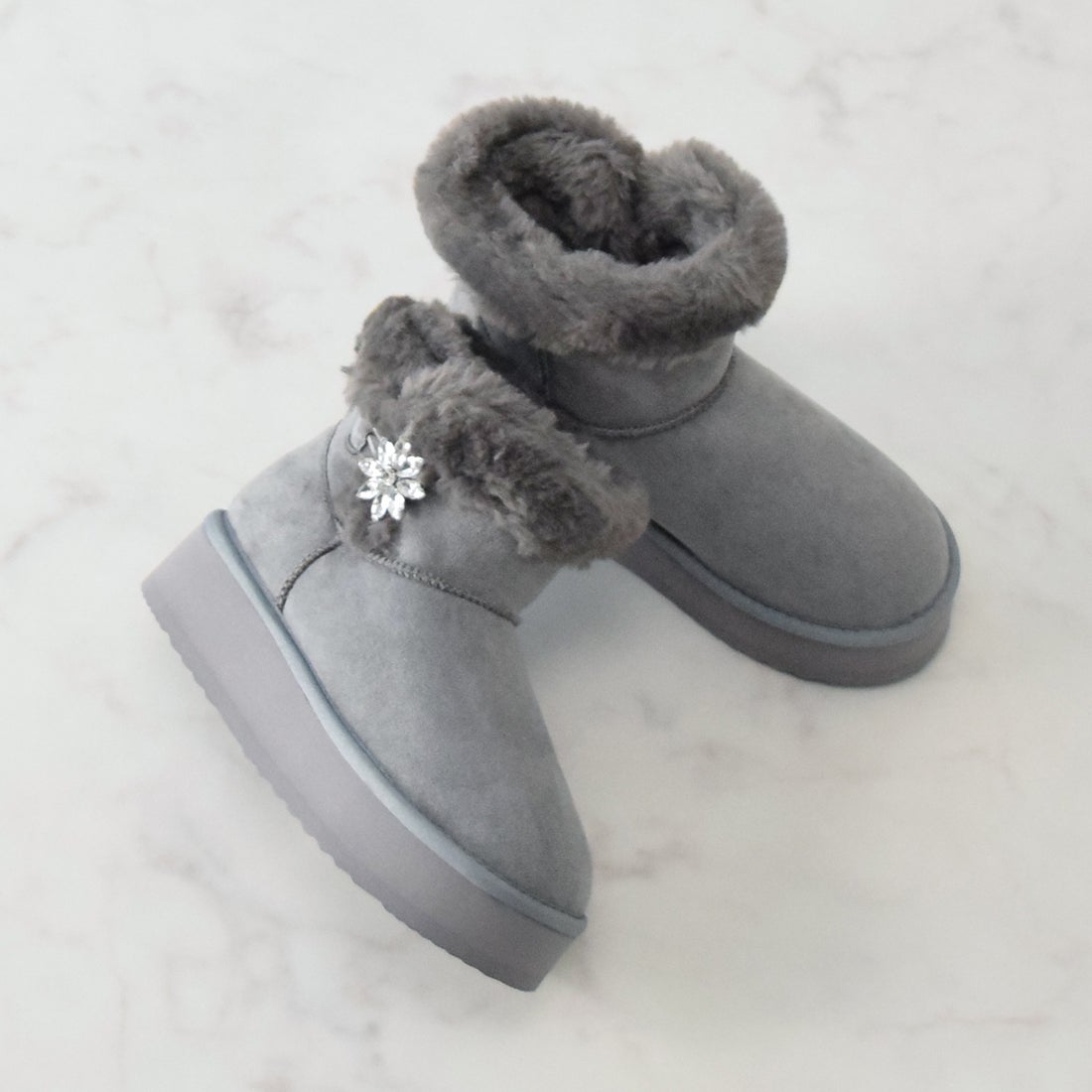 ブリジット バーキン Bridget Birkin ポイントビジュームートンブーツ