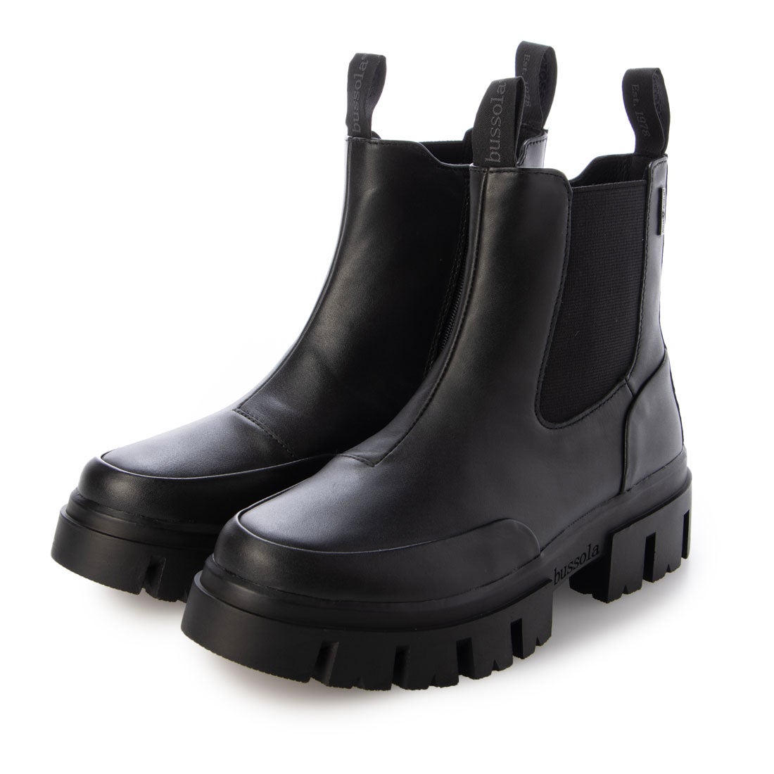 ブソラ bussola 晴雨兼用サイドゴアショートブーツ （ブラック