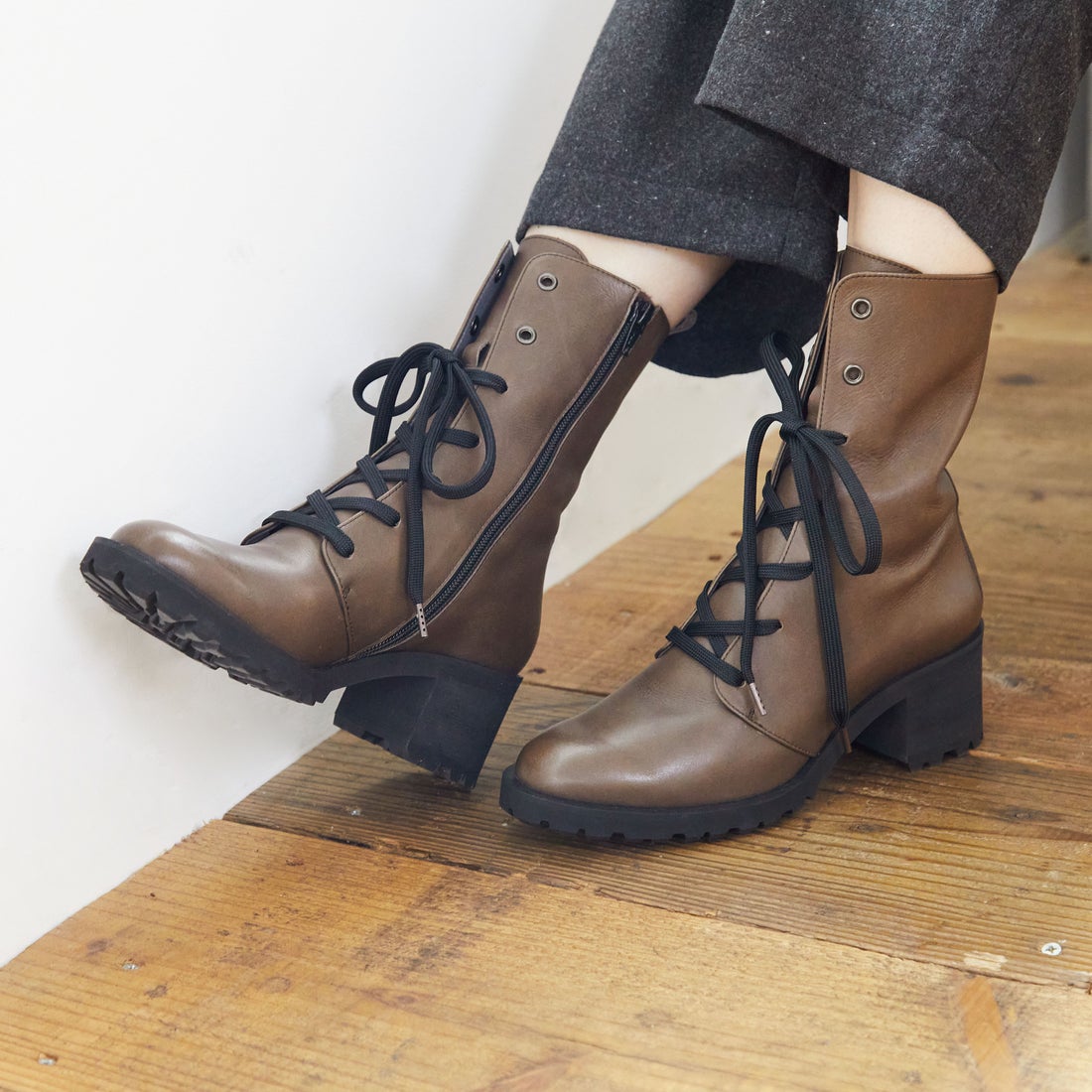 クリー ラボキゴシ Creer RABOKIGOSHI 60mm本革レースアップブーツ