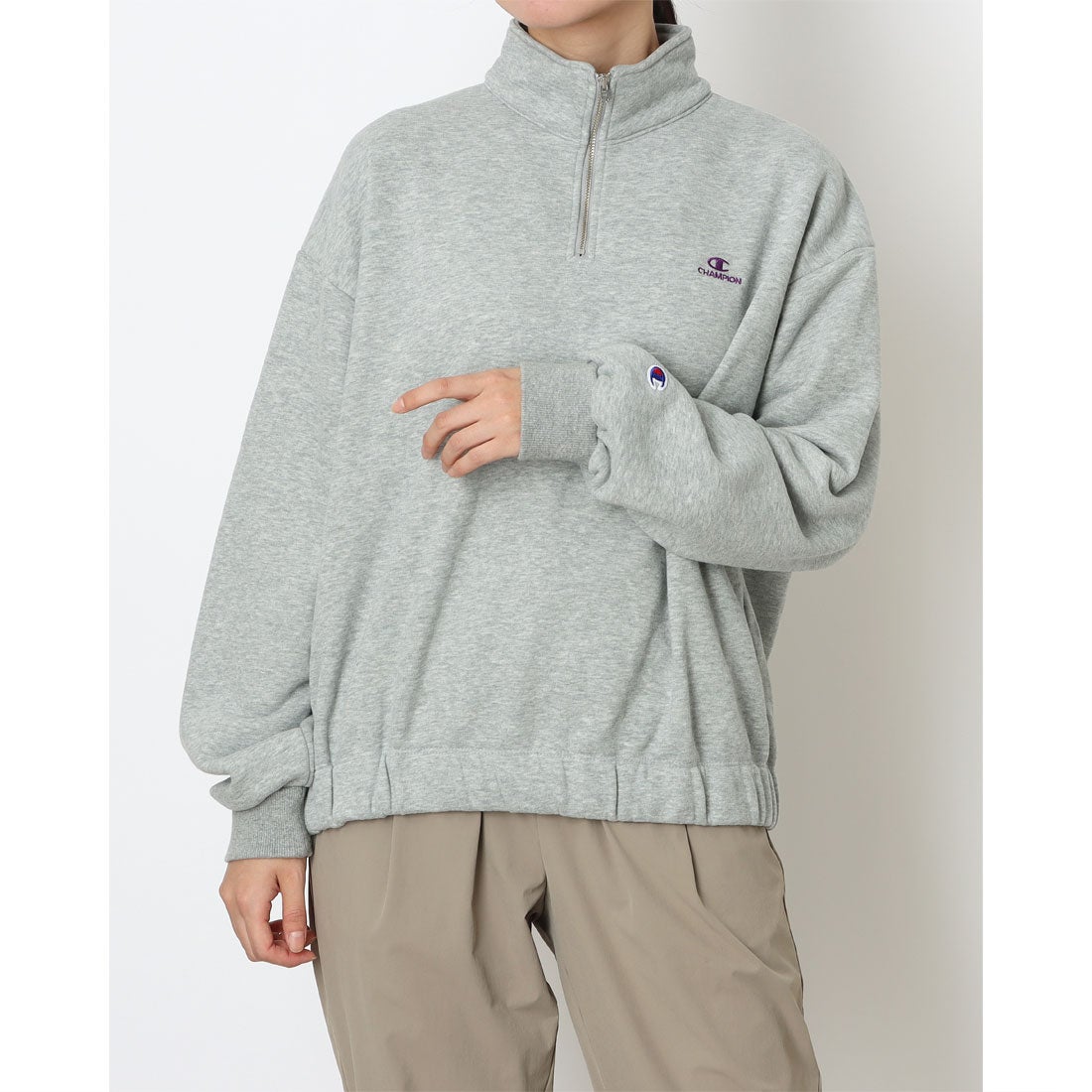 チャンピオン Champion レディース スウェットトレーナー HALF ZIP