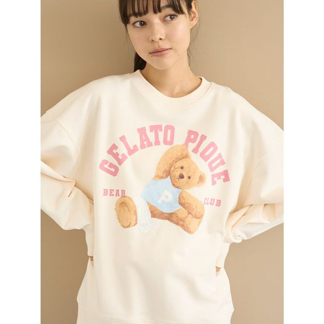 ジェラートピケ gelato pique スポーティーベア裏毛プルオーバー （NVY