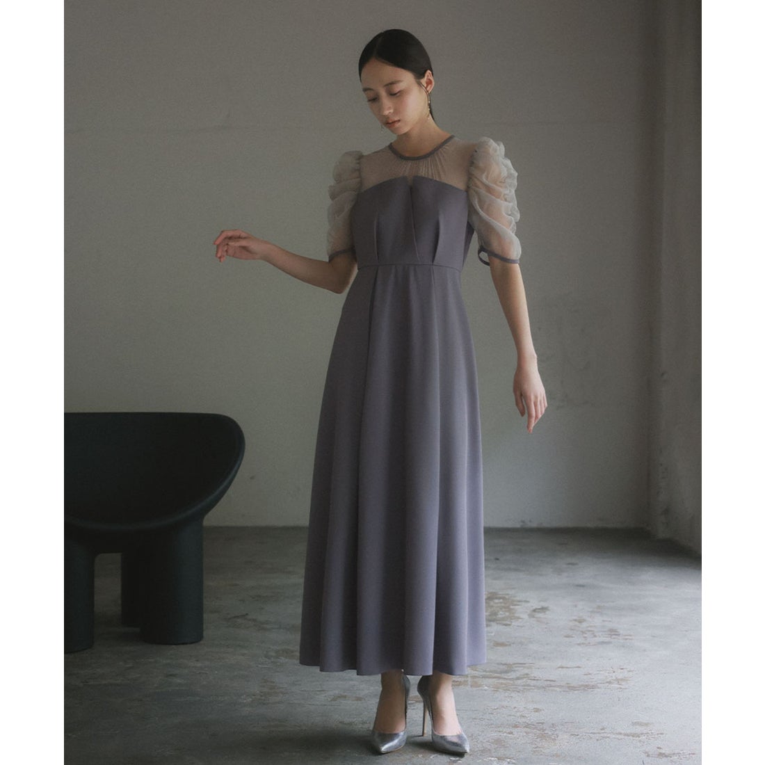 ガール GIRL [低身長/大きいサイズあり]シアー オーガンジー ギャザー