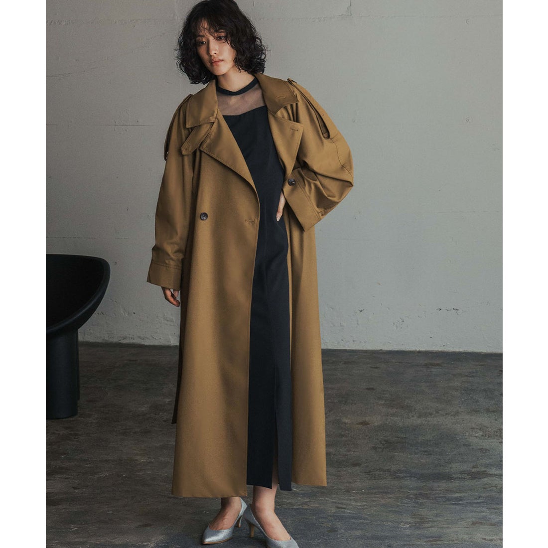 ガール GIRL オーバーサイズロングトレンチコート フォーマル