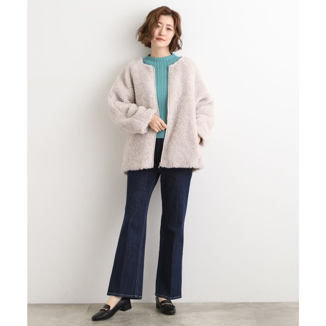 グローブ grove ボアライナー付き3WAYモッズコート （グレージュ(050