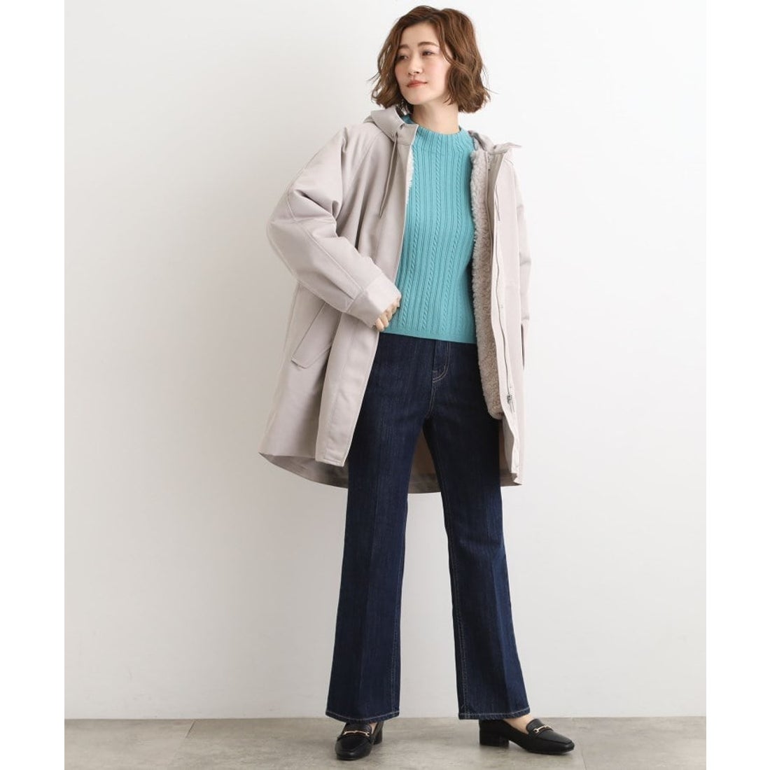 グローブ grove ボアライナー付き3WAYモッズコート （グレージュ(050