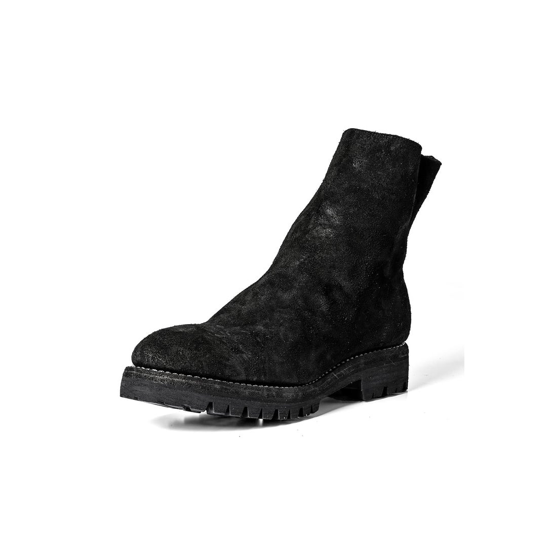 グイディ GUIDI Side Zip Boots Reverse Leather （Black