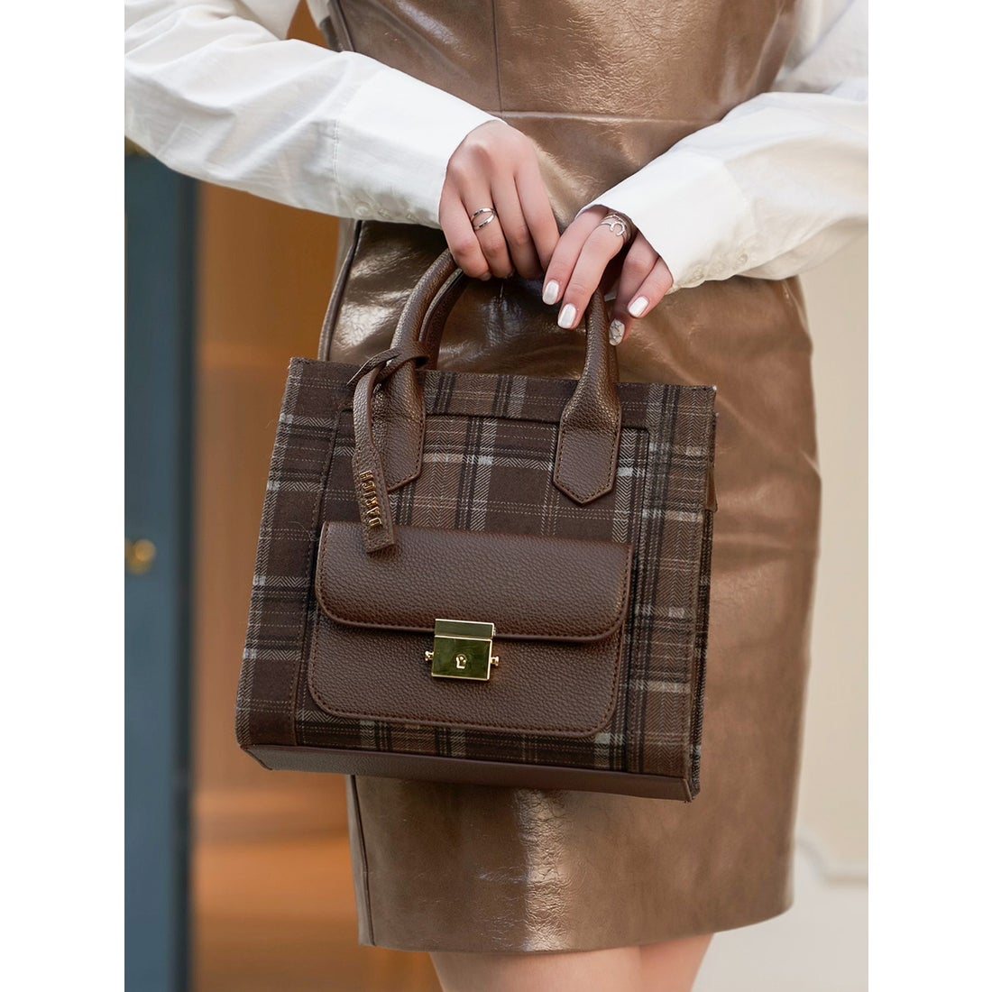 ダーリッチ Darich チェックドッキングバッグ （ブラウン