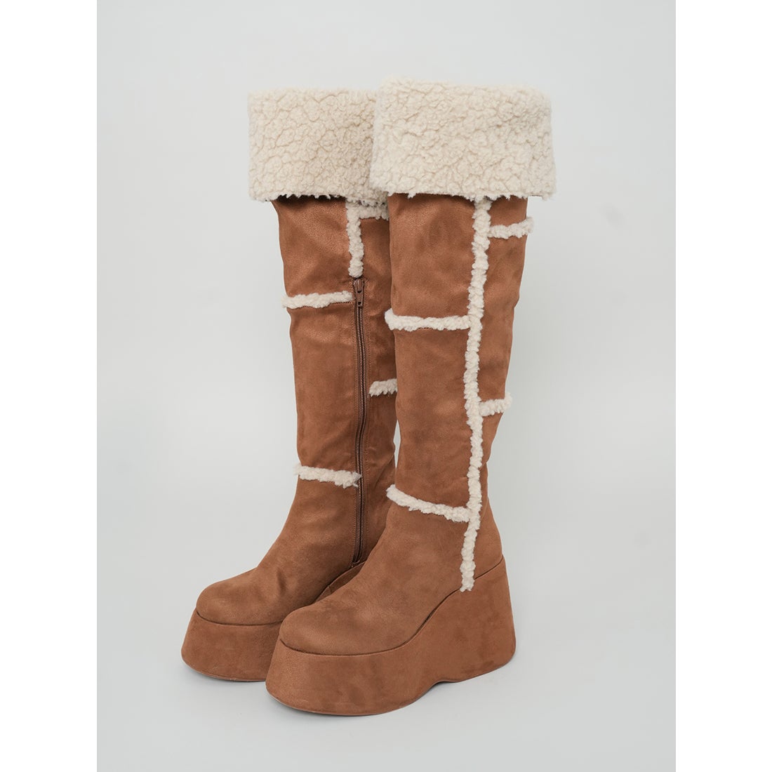 ダーリッチ Darich フェイクムートンニーハイブーツ （キャメル