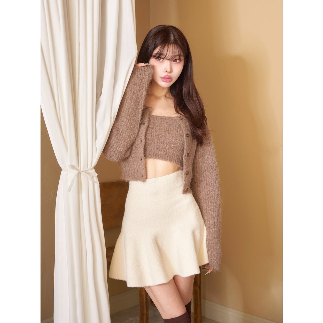 ダーリッチ Darich シャギーニットアンサンブル （ピンク