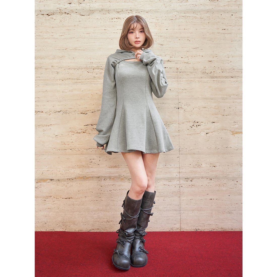 ダーリッチ Darich ショートフーディスウェットミニワンピース