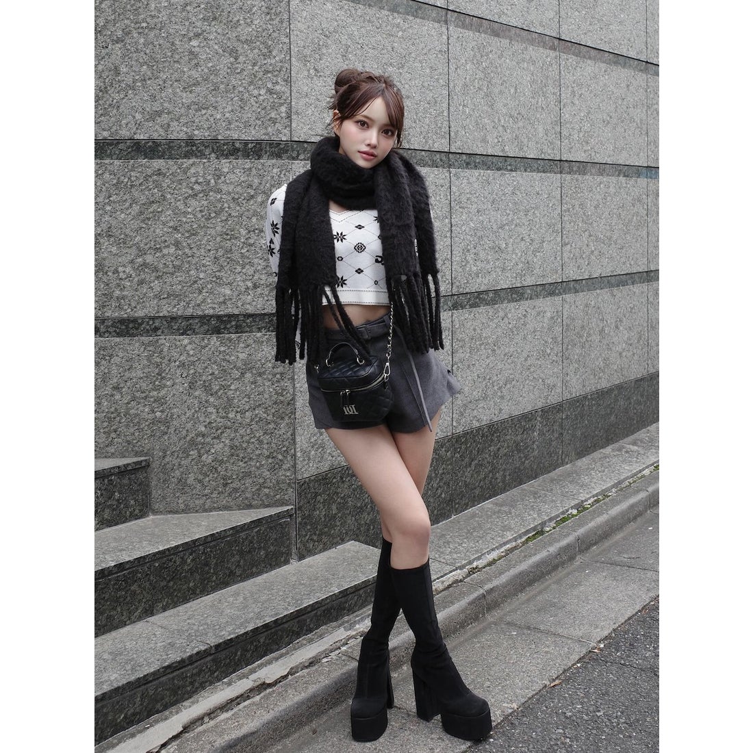 ダーリッチ Darich アンサンブルスノーロゴニットミニワンピース