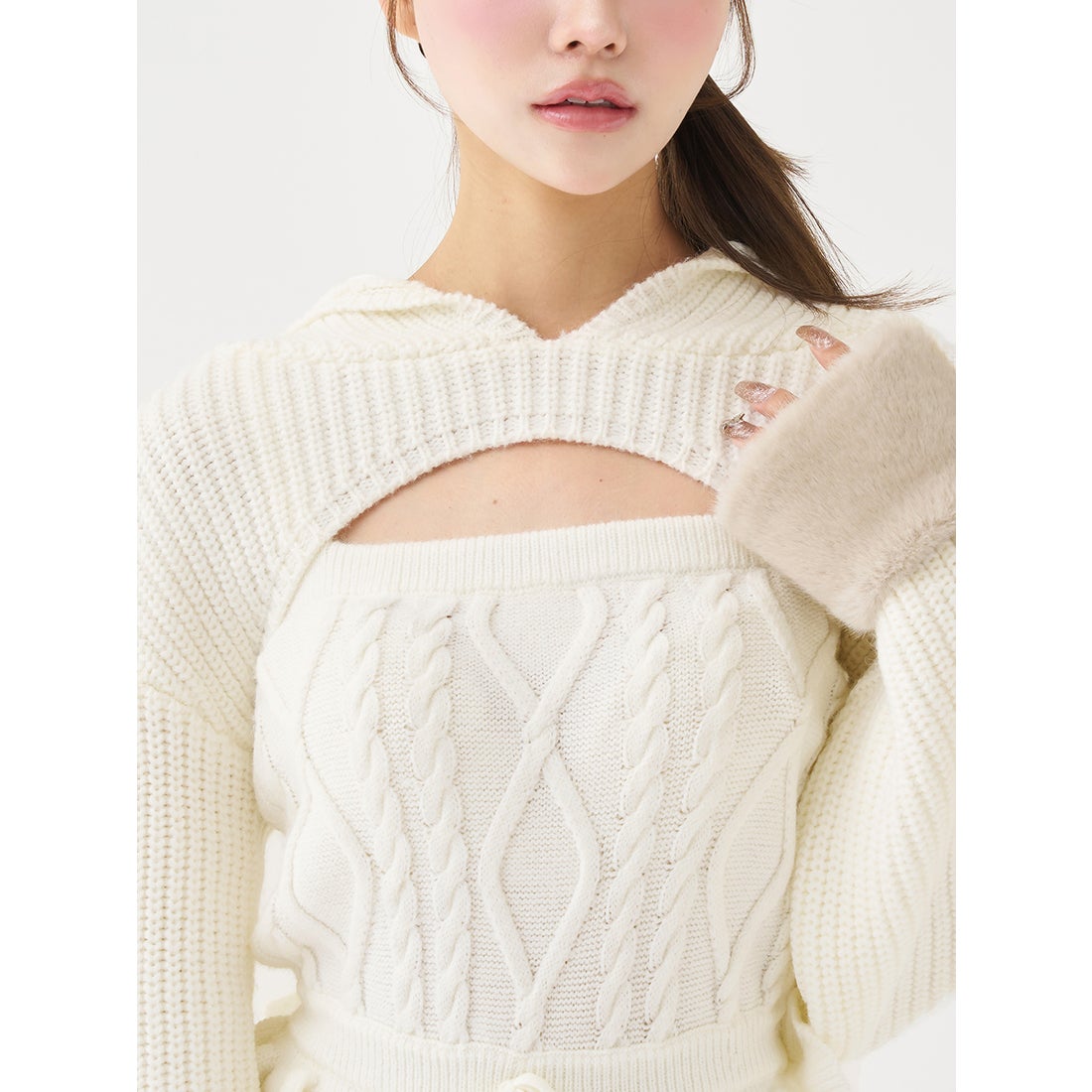 ダーリッチ Darich フリルニットコンビネゾン （グレー） -靴