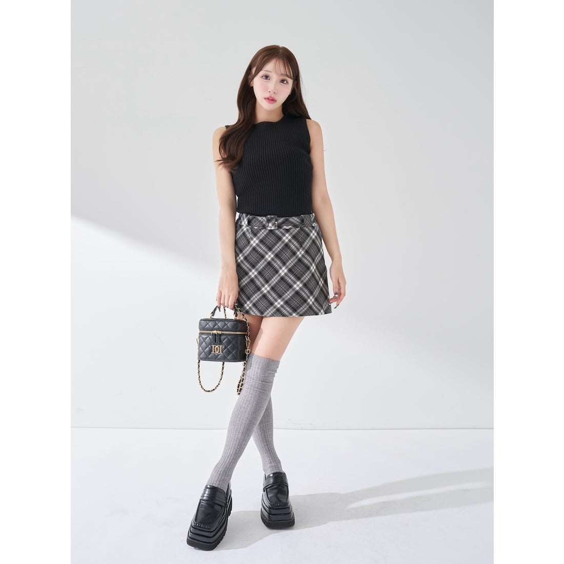 ダーリッチ Darich ドッキングミドルウエストニットミニワンピース