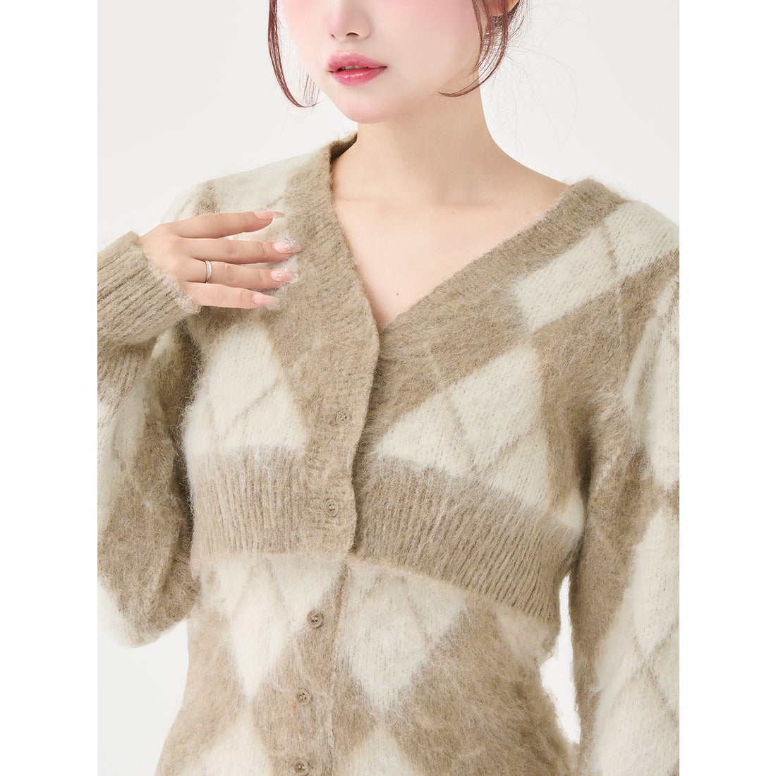 ダーリッチ Darich アーガイルニットアンサンブル （サックス