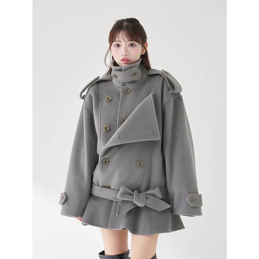 ダーリッチ Darich ドロップショルダージャケットコート （グレー