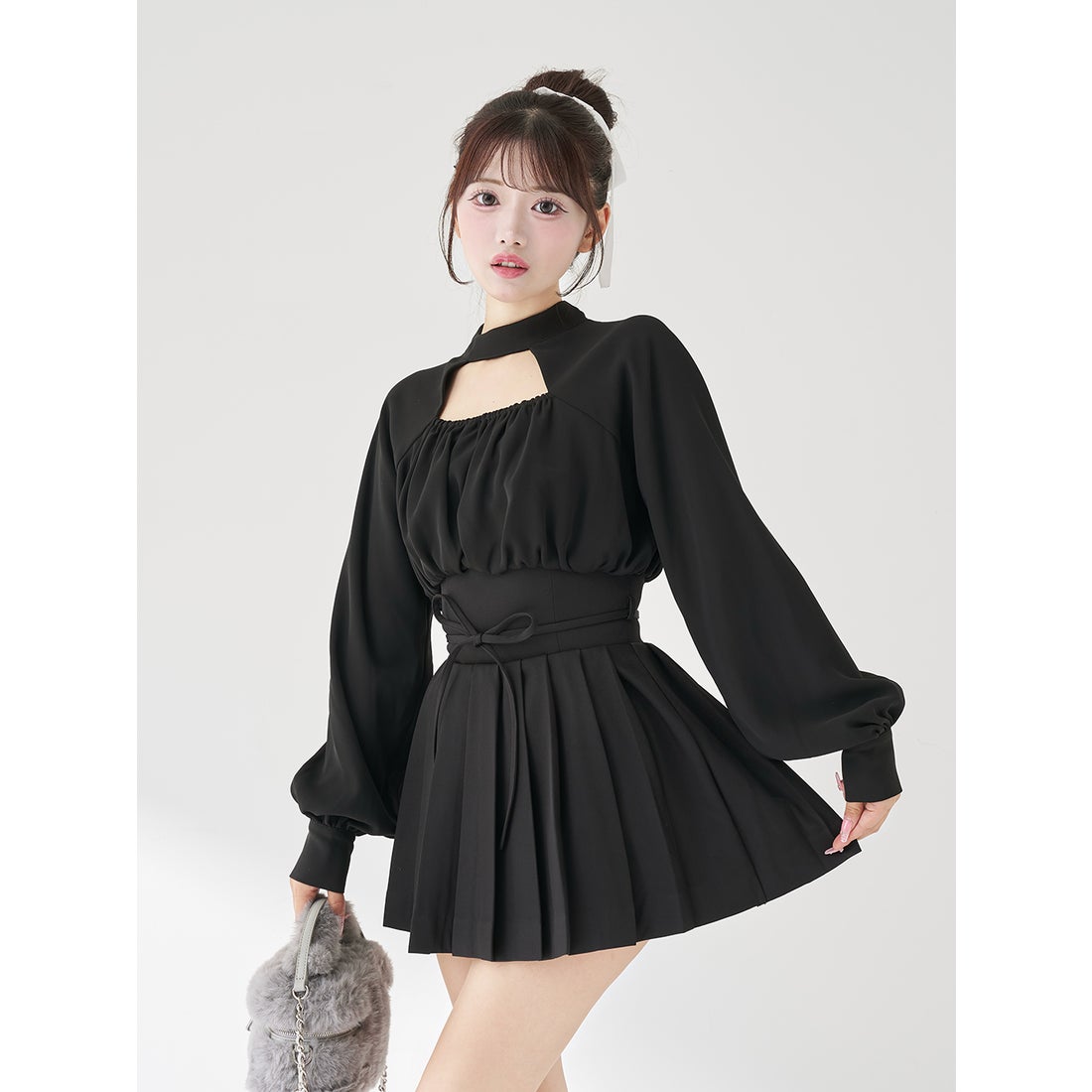 ダーリッチ Darich ドッキングコルセットプリーツミニワンピース