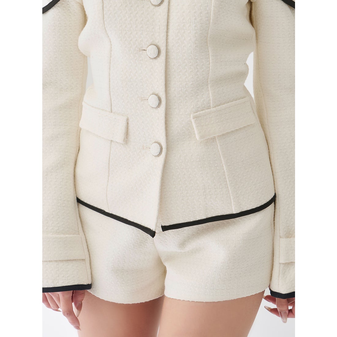 ダーリッチ Darich ボンディングツイードオフショルチュニック