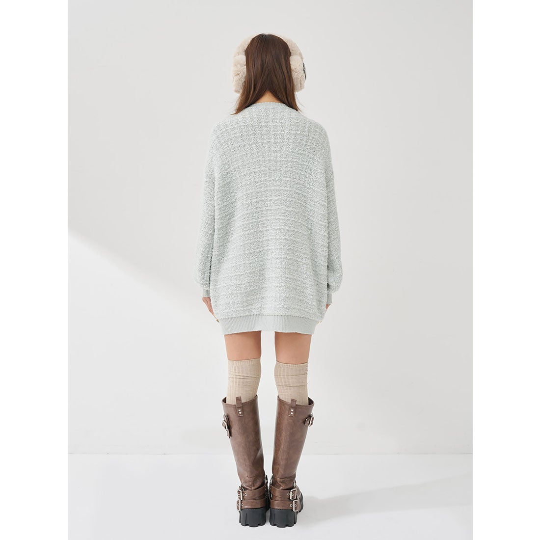 ダーリッチ Darich DDロゴツイードニットプルオーバー （ホワイト