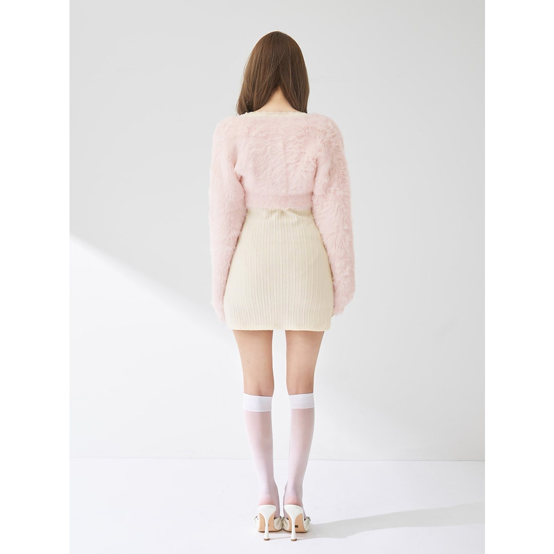 ダーリッチ Darich ケーブルニットソーセットミニワンピース （ピンク