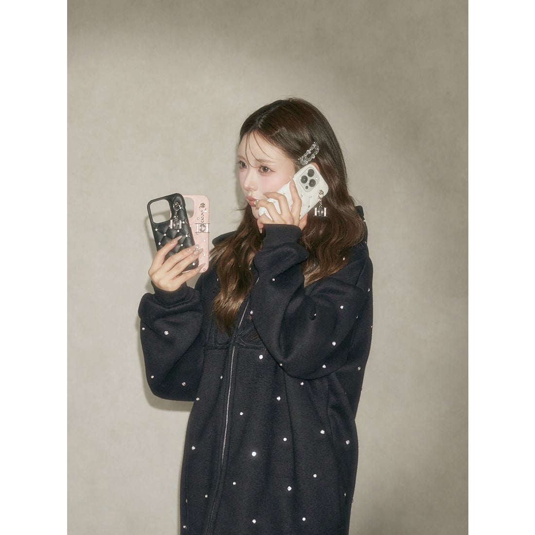 ダーリッチ Darich キルティングビジューDDチャームiPhoneケース