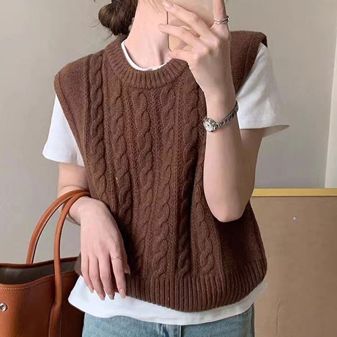 デューリリー Dewlily ケーブル編みニットベスト レディース 10代 20代