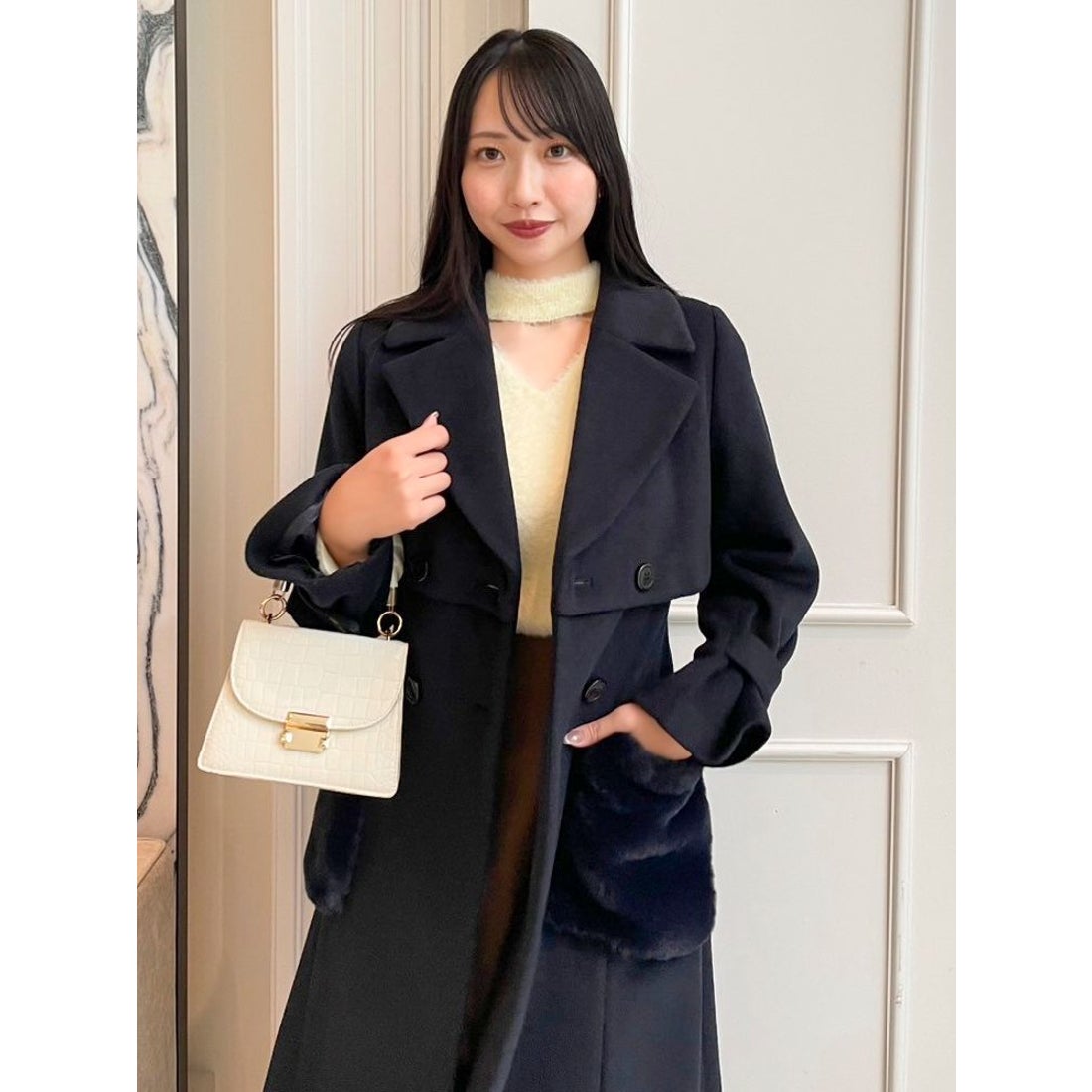 ダズリン dazzlin ポケファートレンチコート （モカ） -ファッション