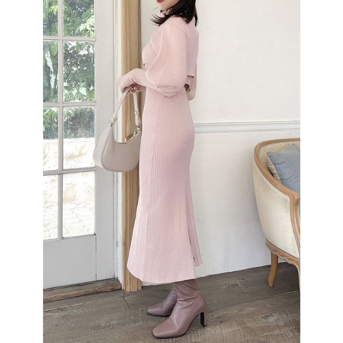 ダズリン dazzlin dazzlin バックオープンジップニットワンピース