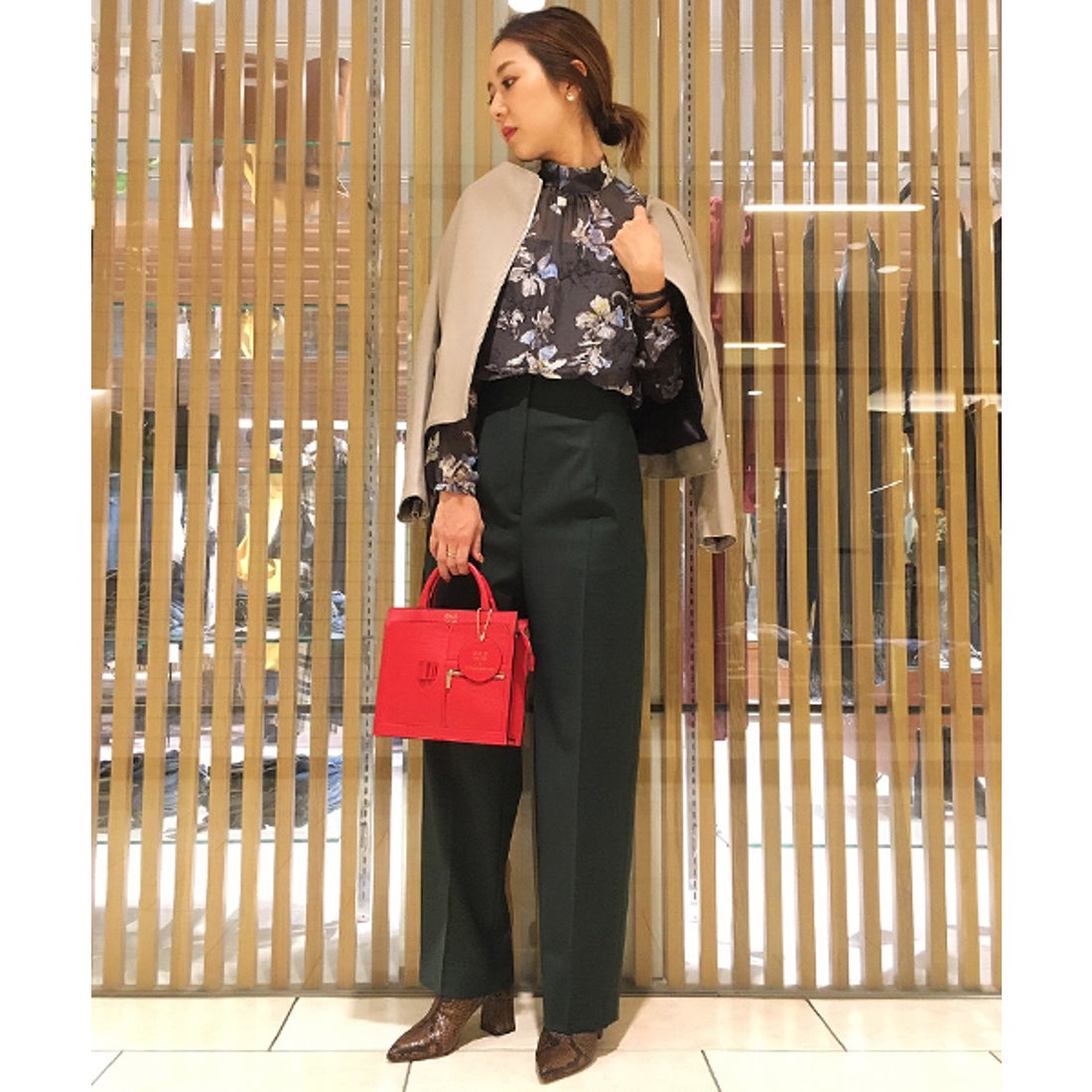 デ・プレ DES PRÉS ラムレザー ノーカラージャケット （19 ブラック