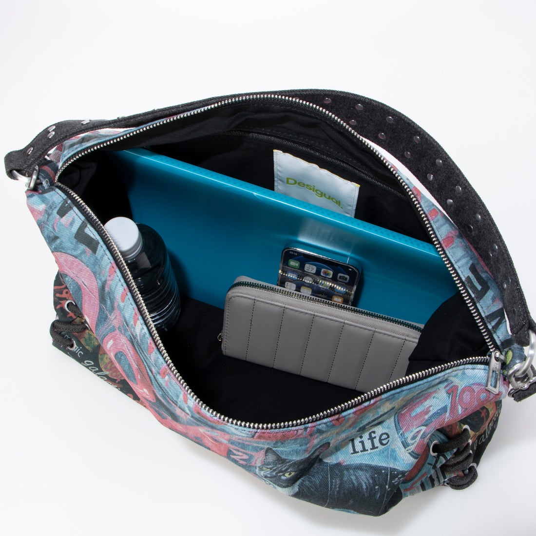 デシグアル Desigual グラフィティデニムバッグL （マルチ） -靴