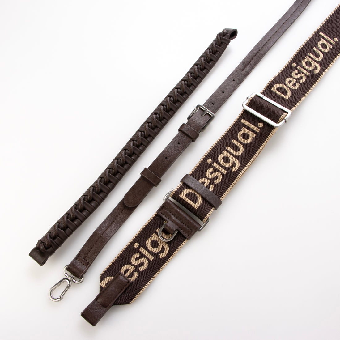 デシグアル Desigual ミディアム3Dロゴショルダーバッグ （ブラウン