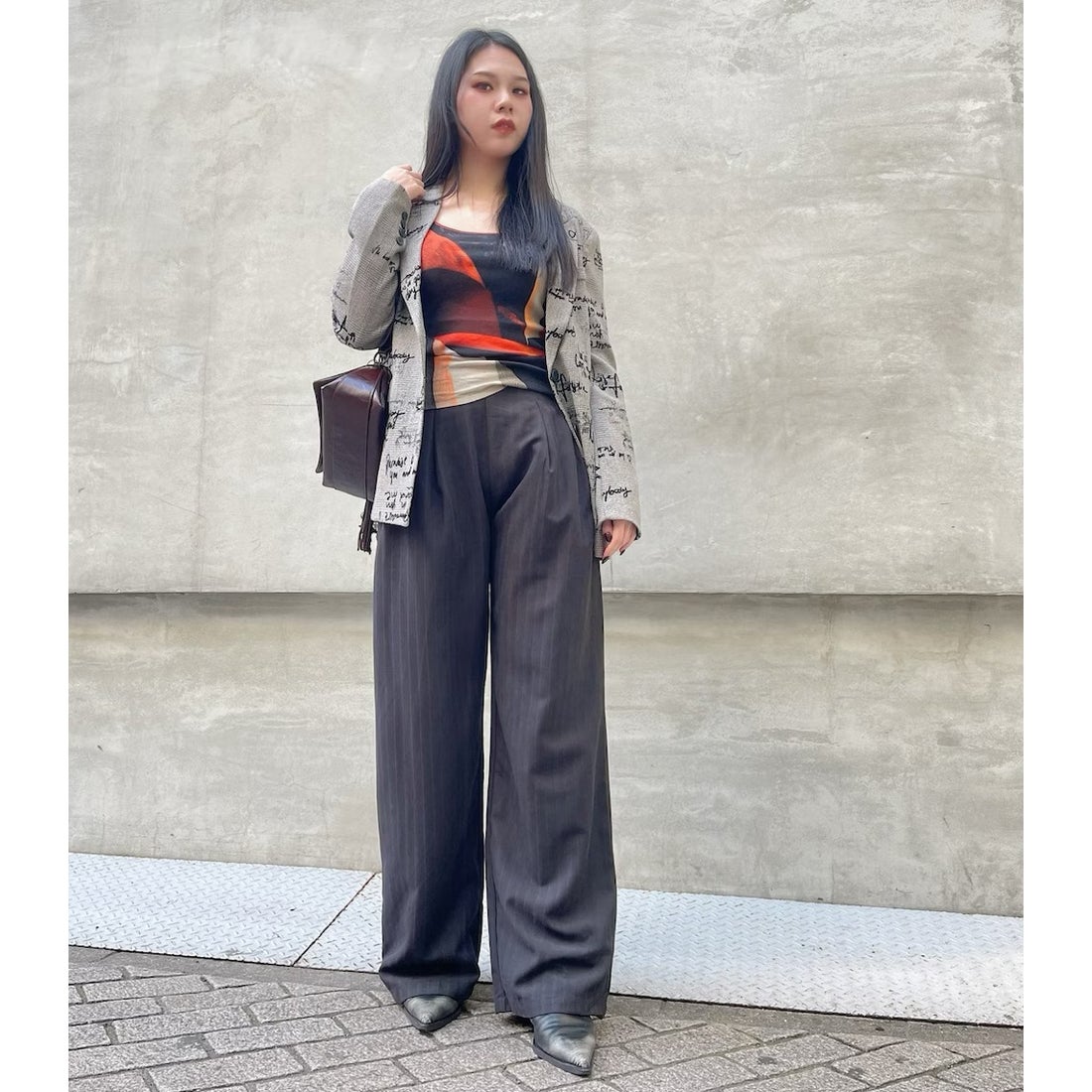 デシグアル Desigual レタリングチェック柄のジャケット （グレー