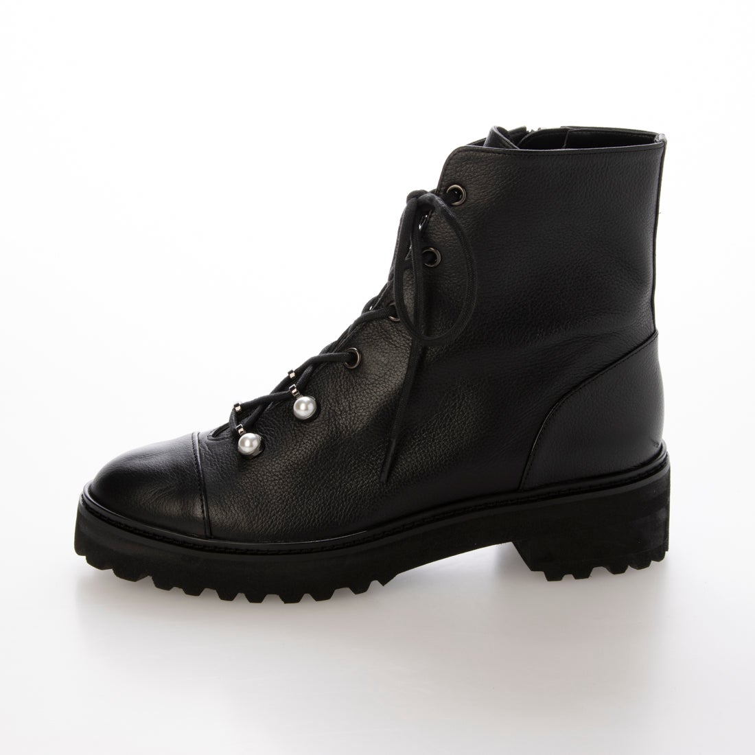 ダイアナ DIANA レースアップショートブーツ （黒カーフ