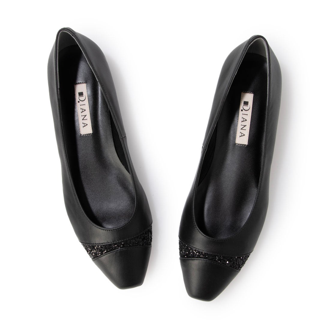 ダイアナ DIANA フラットパンプス （黒カーフ） -靴＆ファッション通販
