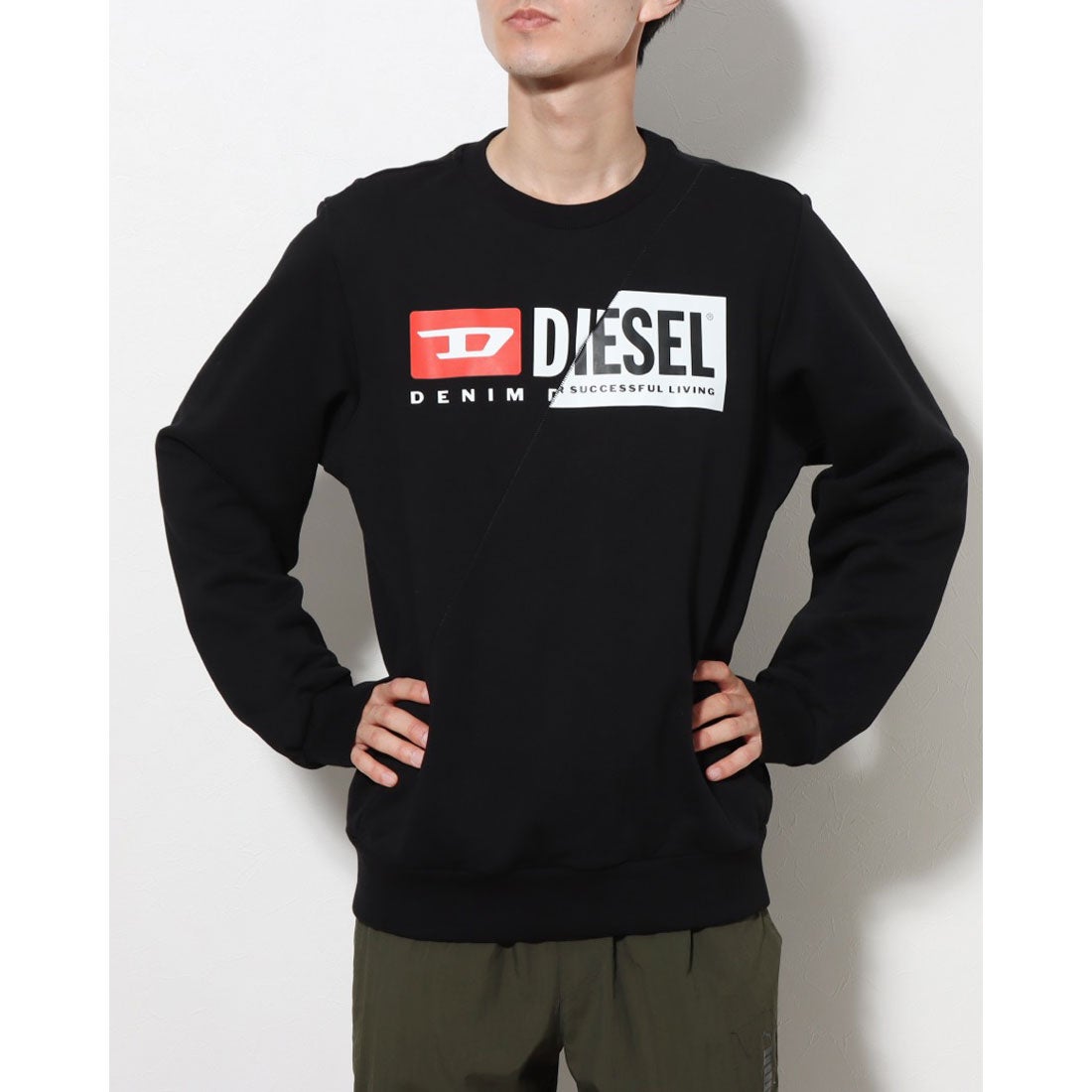 ディーゼル DIESEL ロゴプリントスウェット （BLACK） - ファッション
