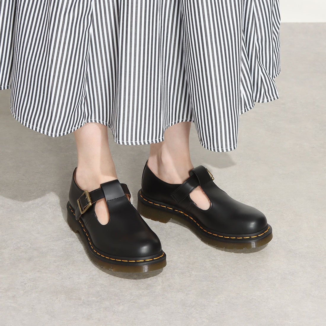 ドクターマーチン Dr.Martens POLLEY Tバーシューズ （BK） -靴