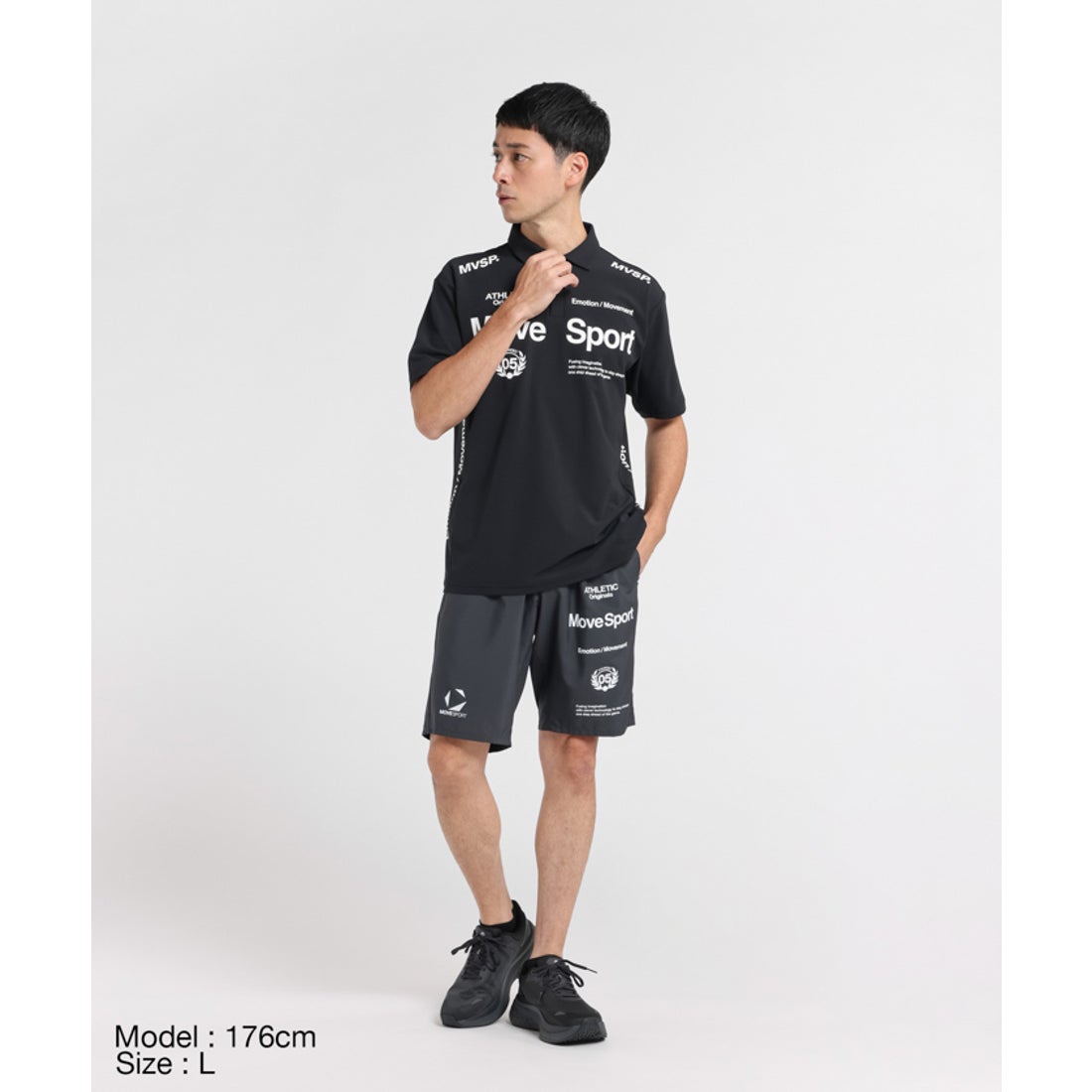 ムーブスポーツ MoveSport Sunscreen NIR ミニ鹿の子 ポロシャツ