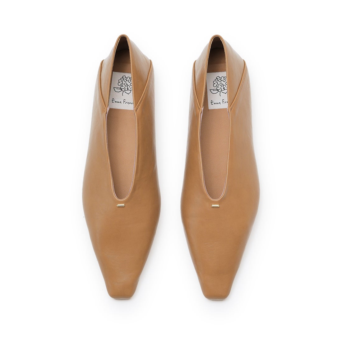 ゴールドモチーフ フラットパンプス （ベージュ スムース） -Emma